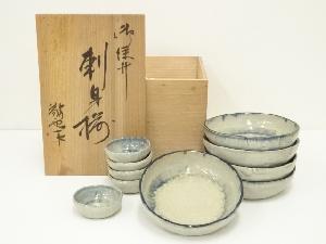 加藤敬也造　御深井刺身揃（共箱）